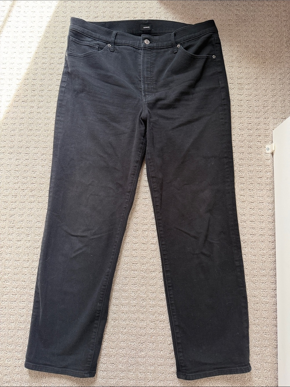 Black Straight-Leg Jeans